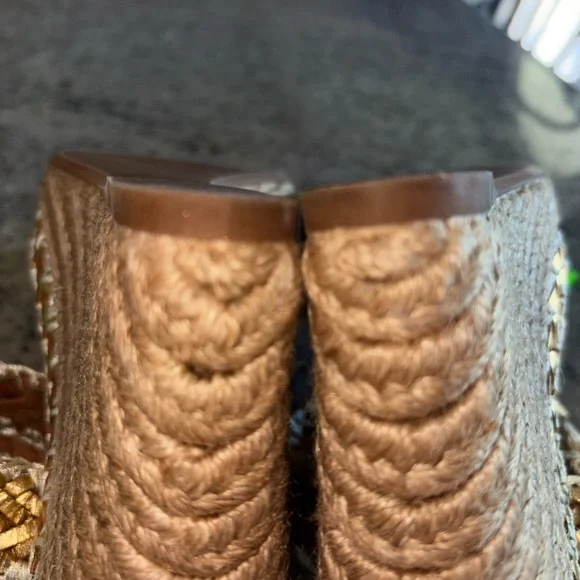 Tory Burch Espadrille Wedge Sandals Sz 38 - Picture 6 of 12